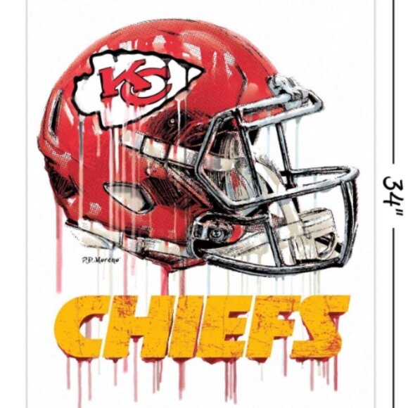 NFL Kansas City Chiefs - Drip Helmet 20 Wall Poster, 22.375" x 34", Poster - Picture 2 of 5